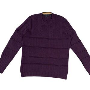 Ted Baker Marbal Multi Stitch Crewneck Sweater Deep Purple Size 4 Ted | US L